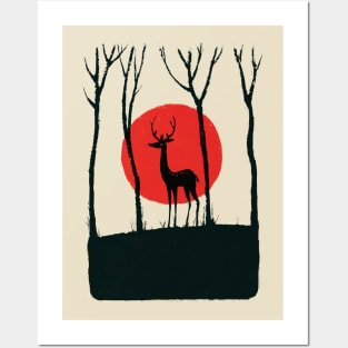 Deer Sunet Posters and Art